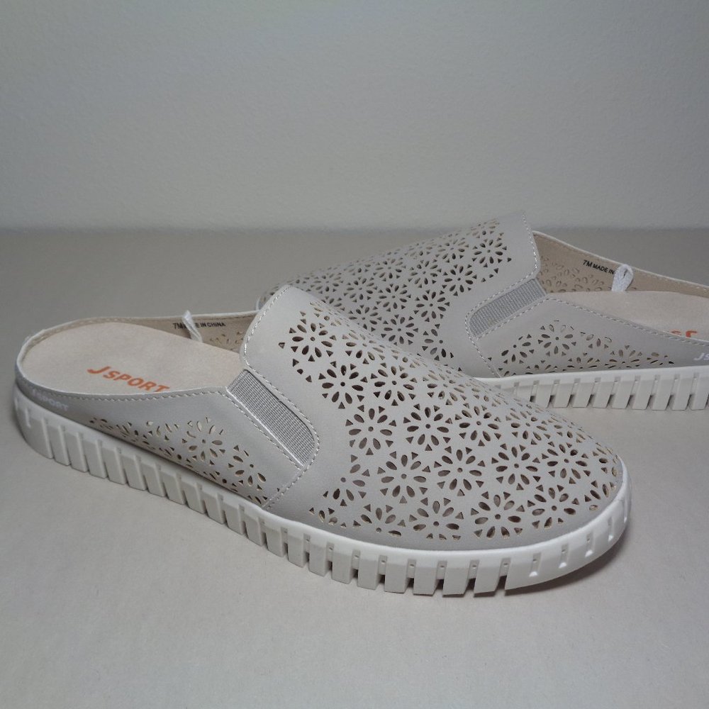 JSport by Jambu Size 10 M FLORAL MULE Taupe Slip On Loafers New Women's Shoes